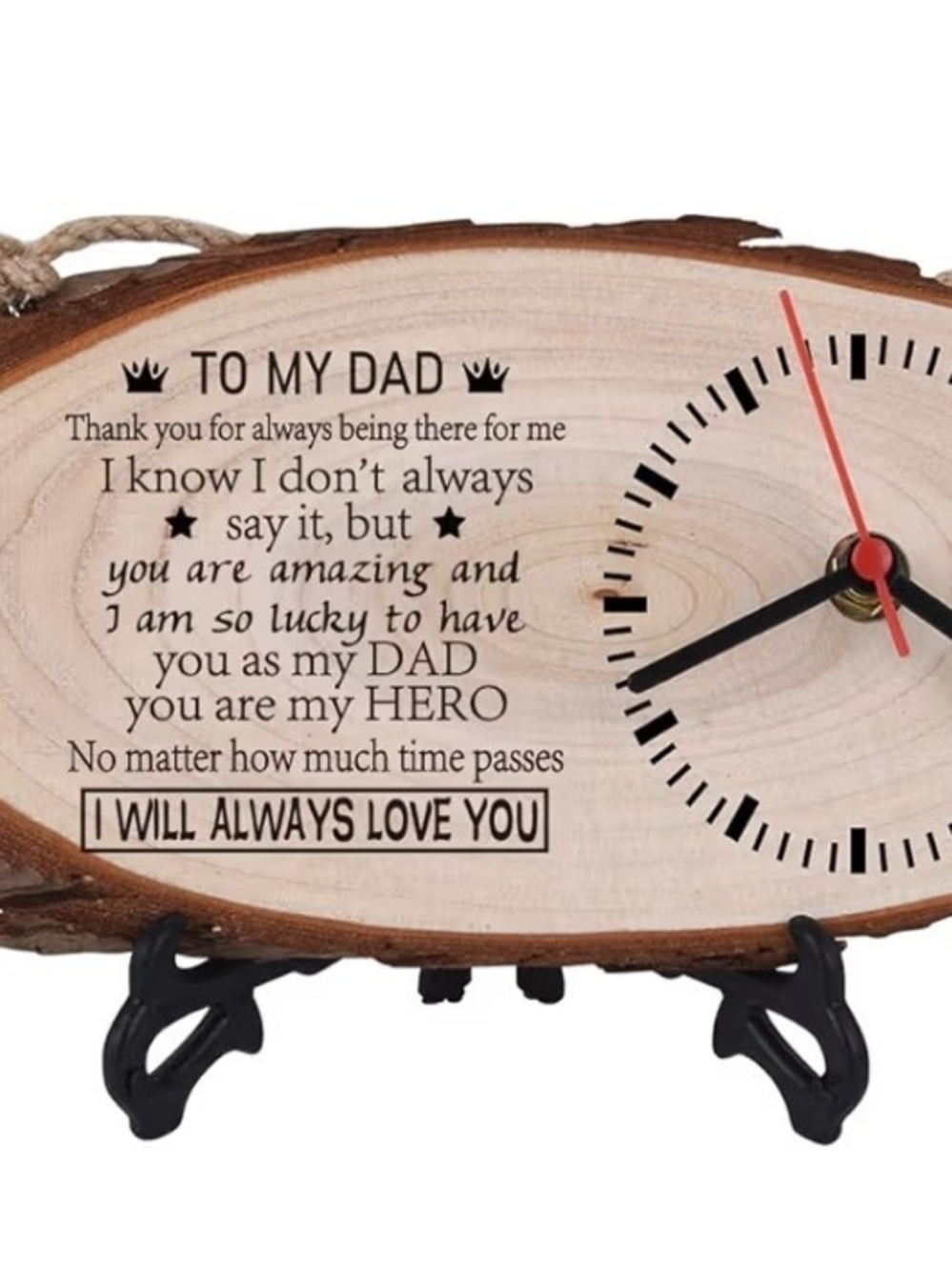 To my dad rustic wood plauqe clock *Father's Day* Dad* new*
